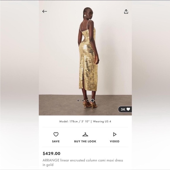 ARRANGE linear encrusted column cami maxi dress in gold
Size 6 - Picture 2 of 5